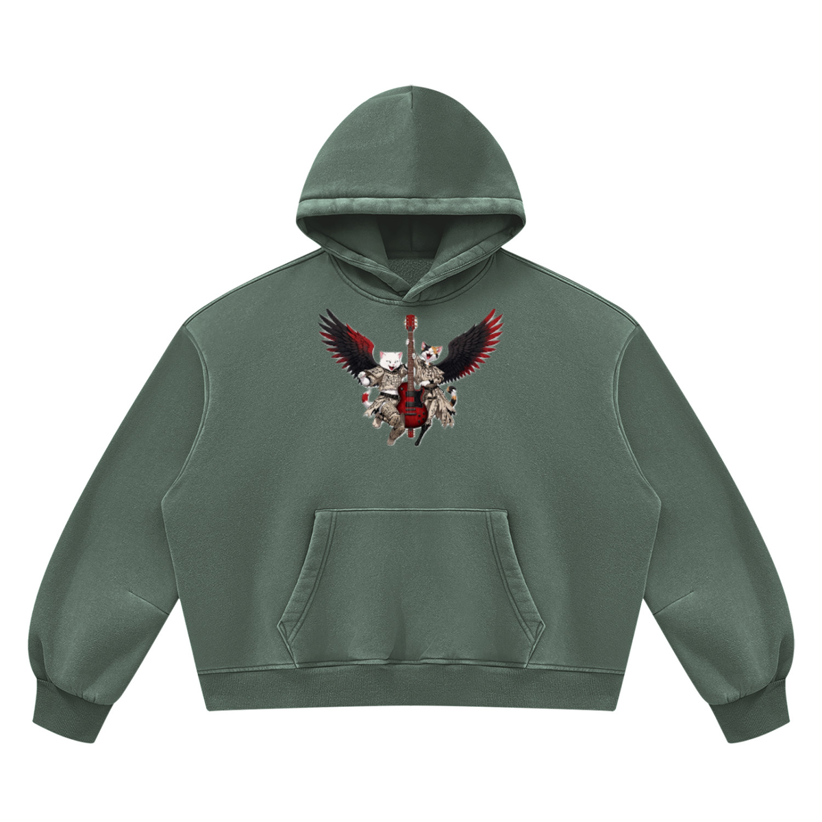Unisex Vintage Wash Boxy Fleece Hoodie