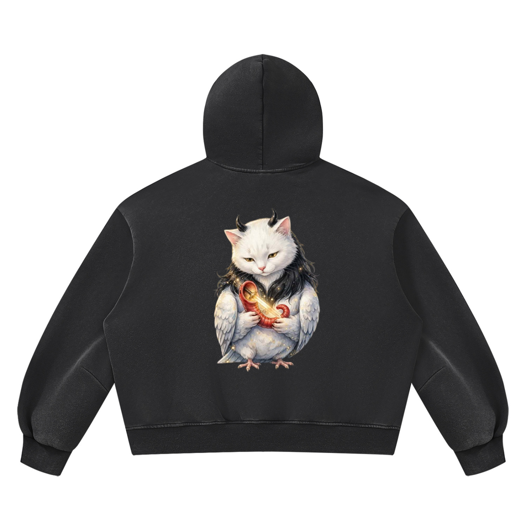 Unisex Vintage Wash Boxy Fleece Hoodie
