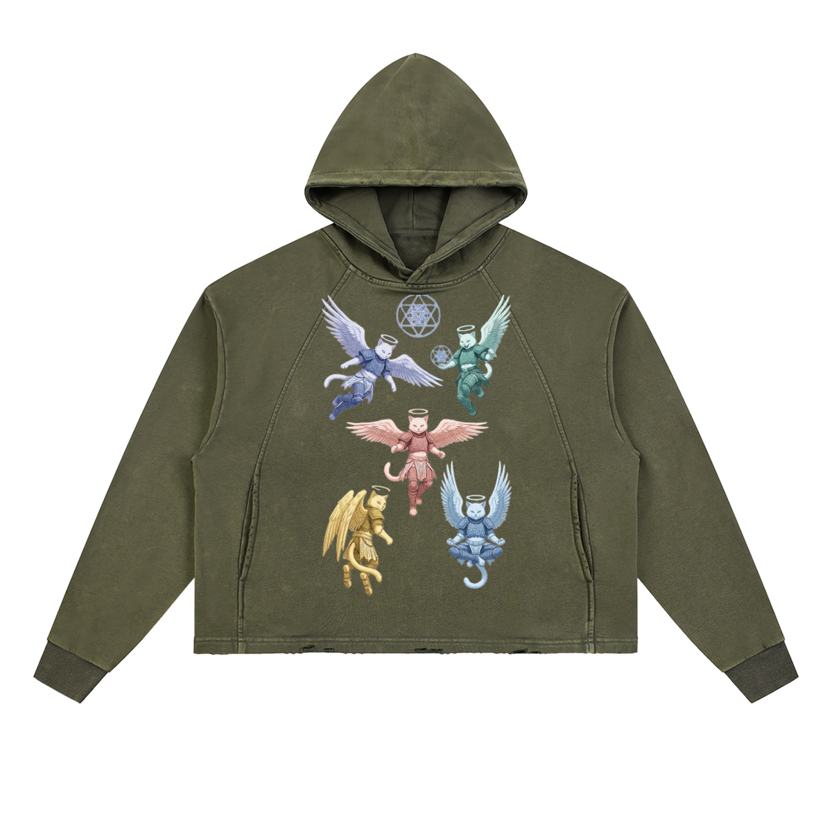CRMB HOODIE 003 — Sun-Faded Hand-Frayed Inkprint Hoodie — BRAIN CANCER AWARENESS