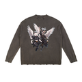 KC & CRMB Vintage-Washed Hand-Frayed Sweater — Brain Cancer Awareness
