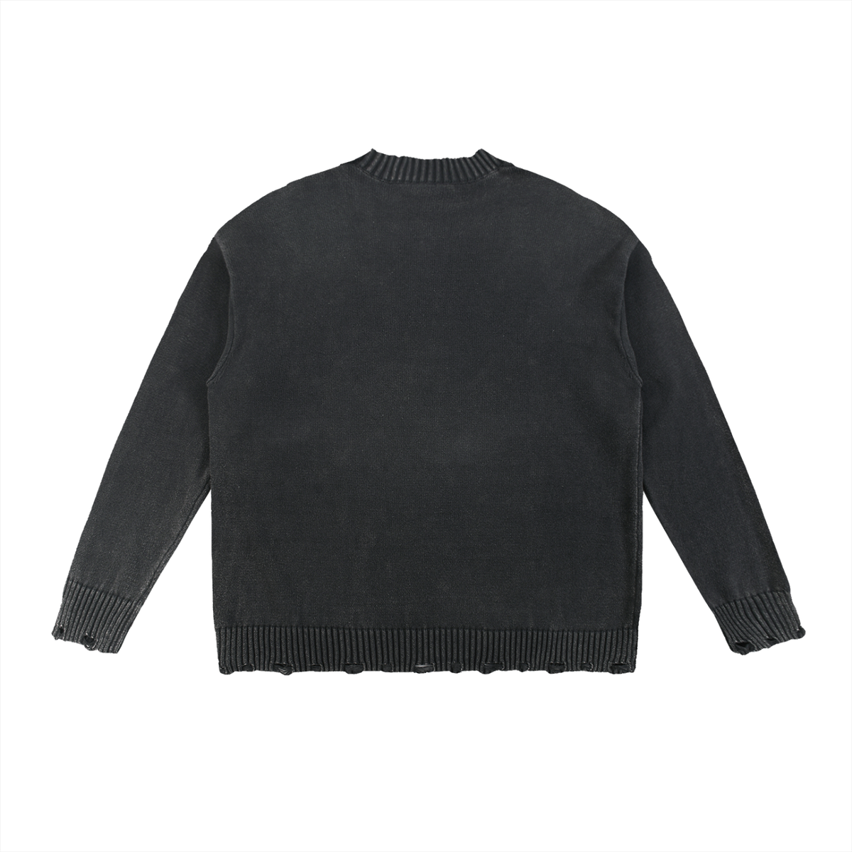 KC & CRMB Vintage-Washed Hand-Frayed Sweater — Brain Cancer Awareness