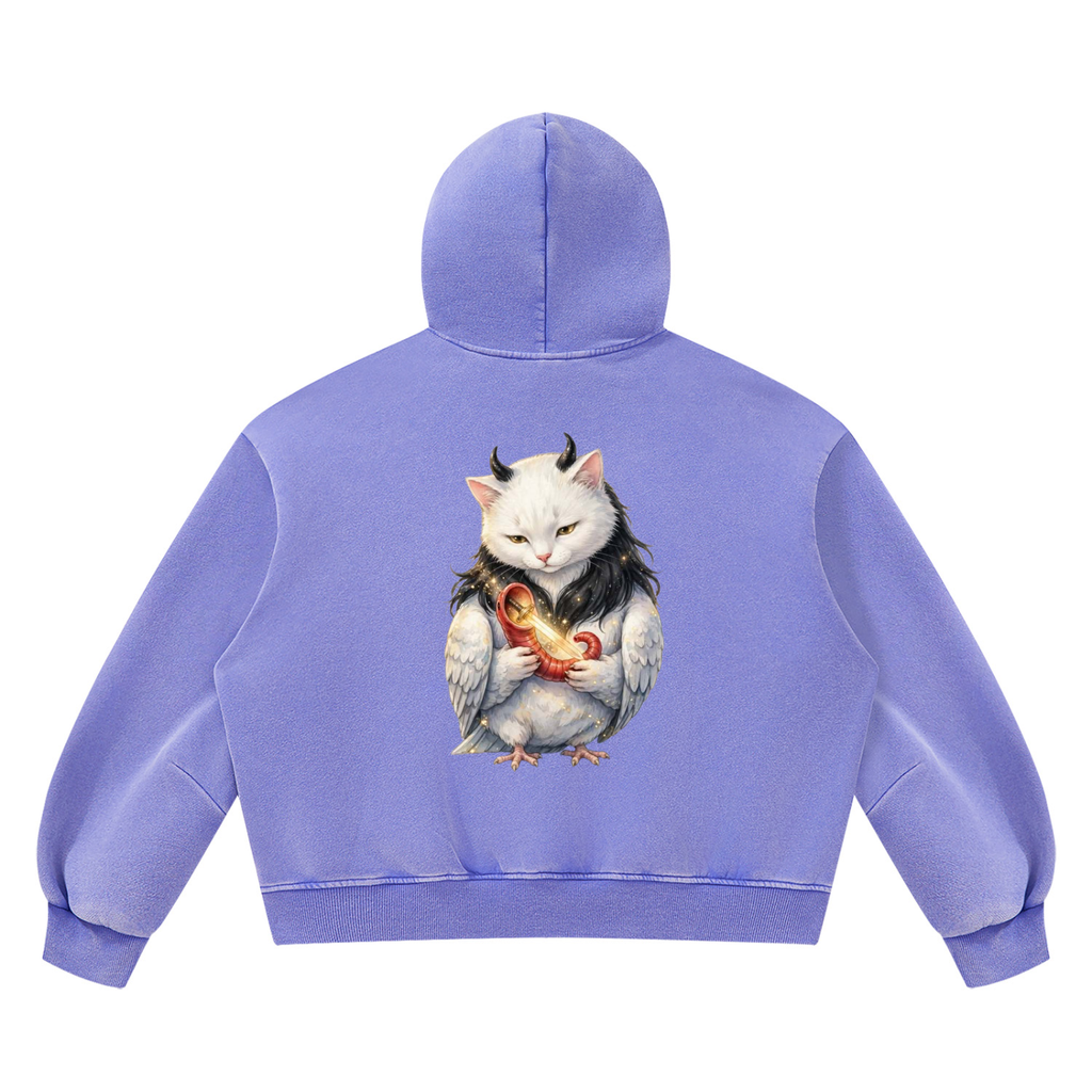Unisex Vintage Wash Boxy Fleece Hoodie