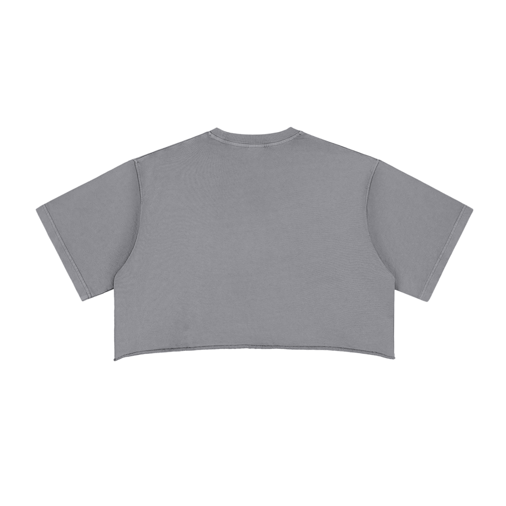 CRMB 004 Snow-Washed Raw Edge Crop Top — Brain Cancer Awareness