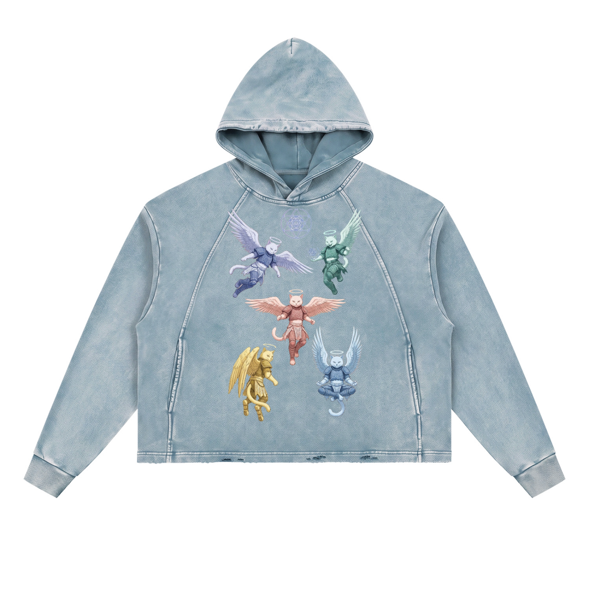 CRMB HOODIE 003 — Sun-Faded Hand-Frayed Inkprint Hoodie — BRAIN CANCER AWARENESS