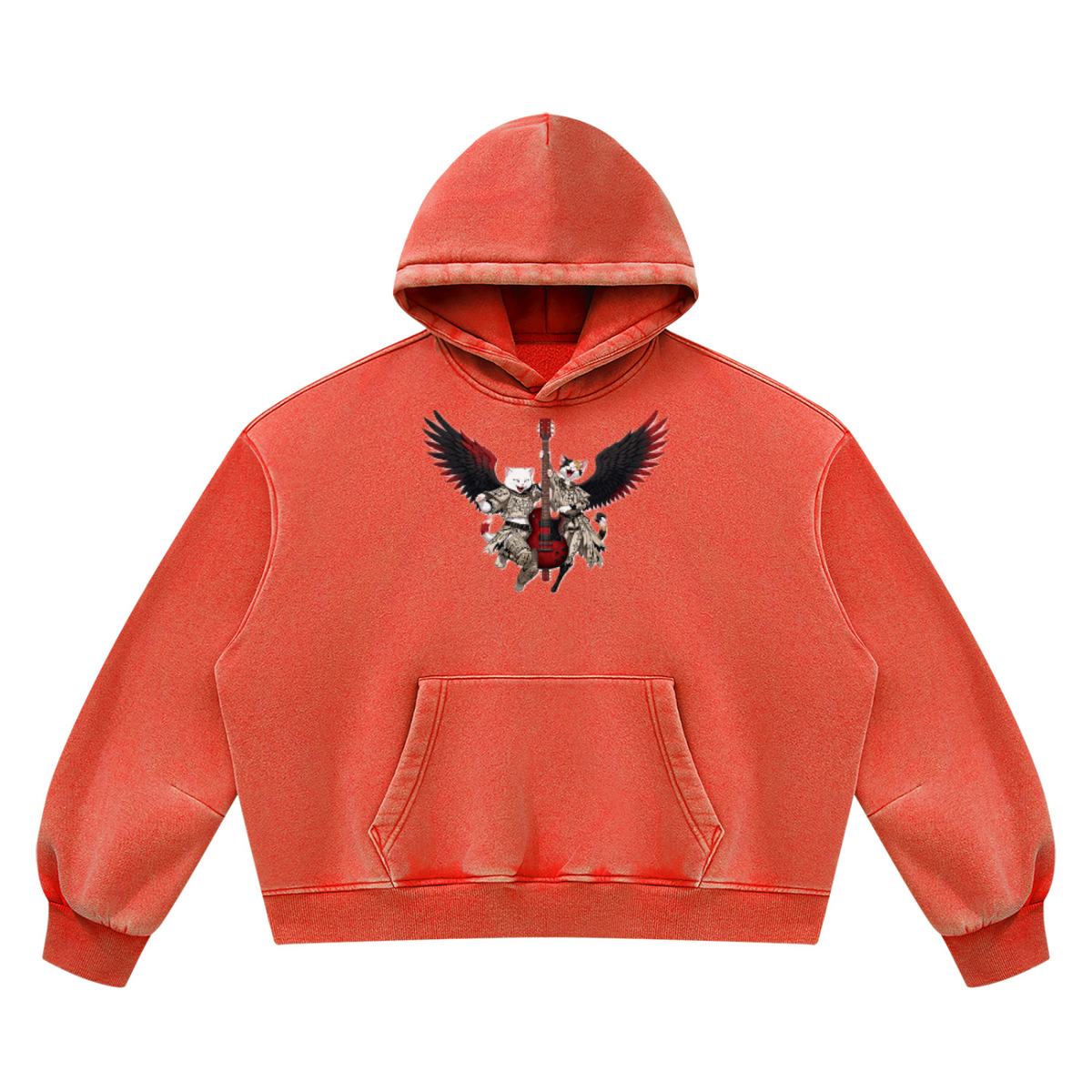 Unisex Vintage Wash Boxy Fleece Hoodie