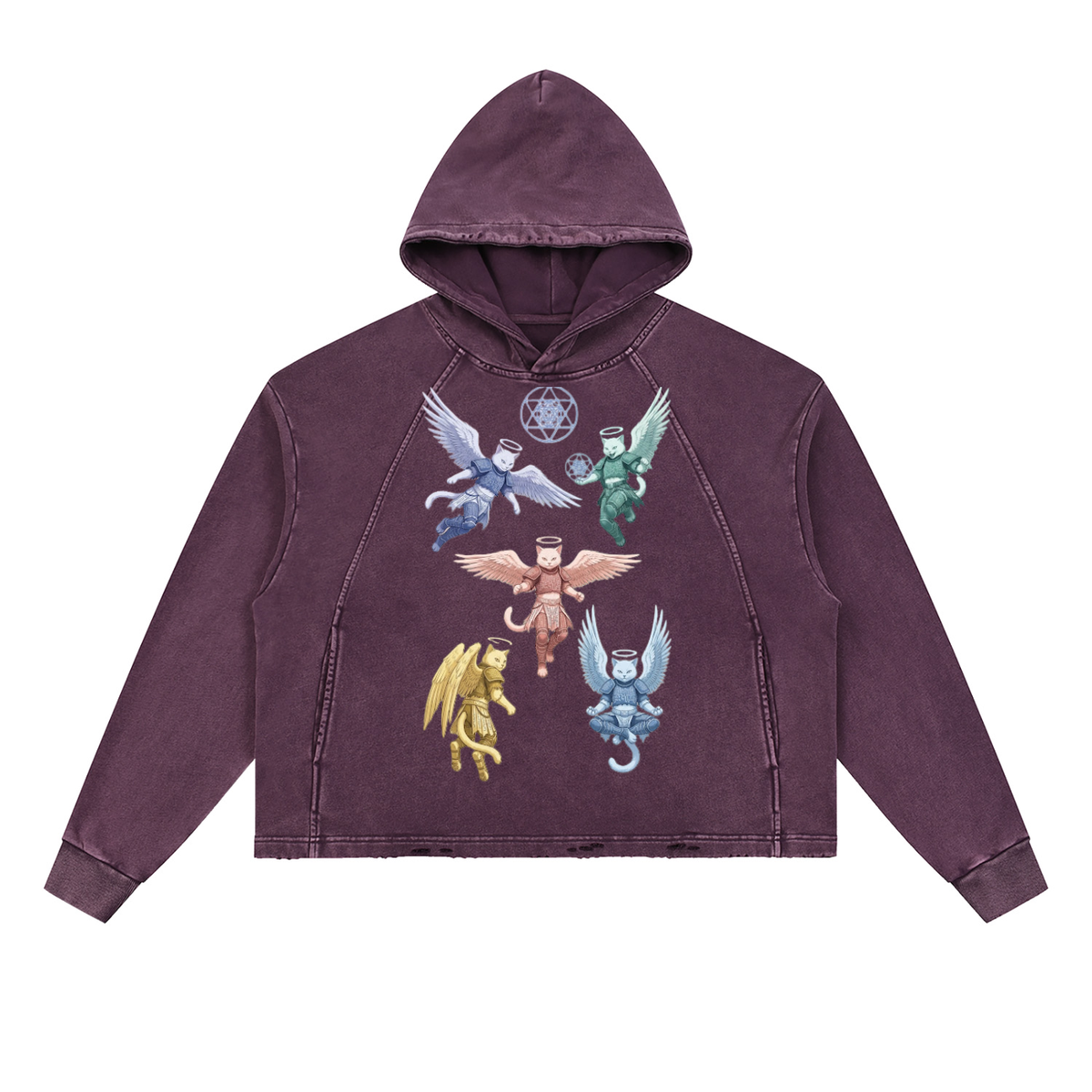 CRMB HOODIE 003 — Sun-Faded Hand-Frayed Inkprint Hoodie — BRAIN CANCER AWARENESS