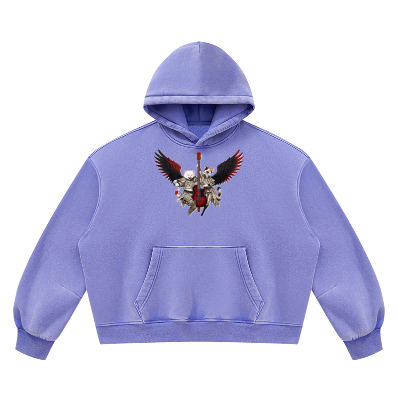 Unisex Vintage Wash Boxy Fleece Hoodie