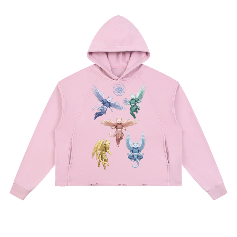 CRMB HOODIE 003 — Sun-Faded Hand-Frayed Inkprint Hoodie — BRAIN CANCER AWARENESS