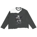 Unisex Striped Panel Boxy Long Sleeve T-Shirt