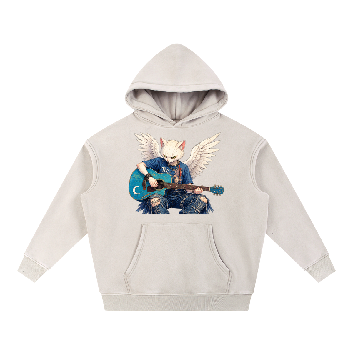 CRMB 002 Snow-Washed Oversized Fleece Hoodie — Brain Cancer Awareness