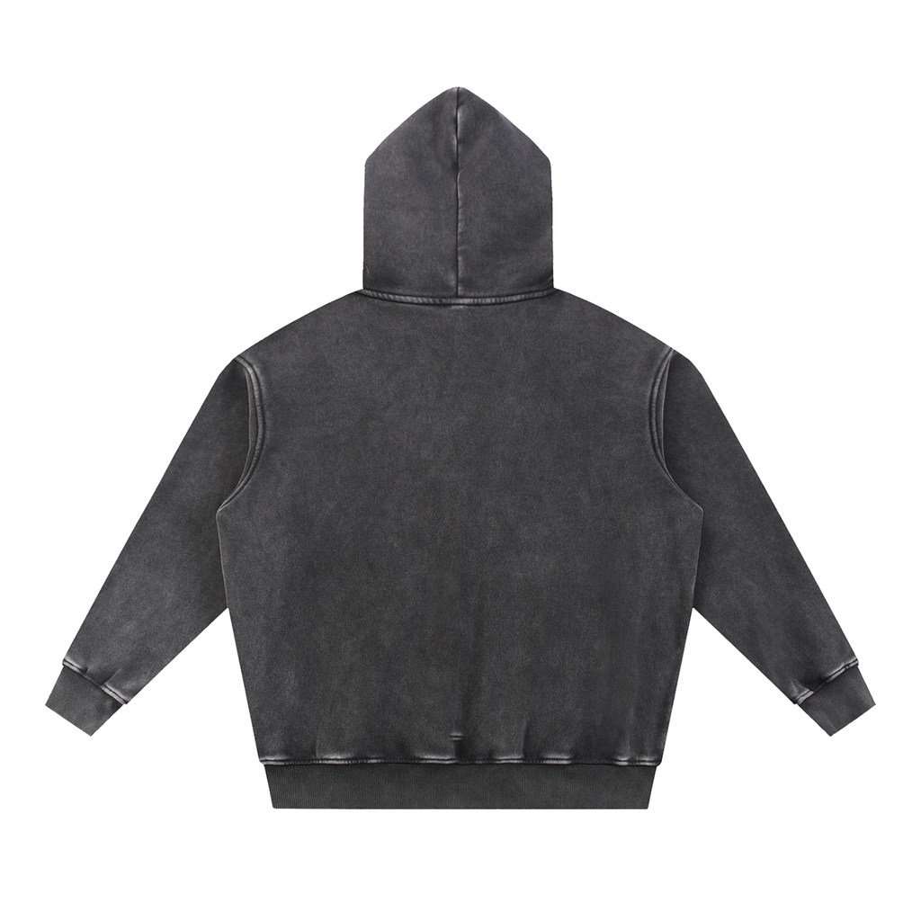CRMB 002 Snow-Washed Oversized Fleece Hoodie — Brain Cancer Awareness