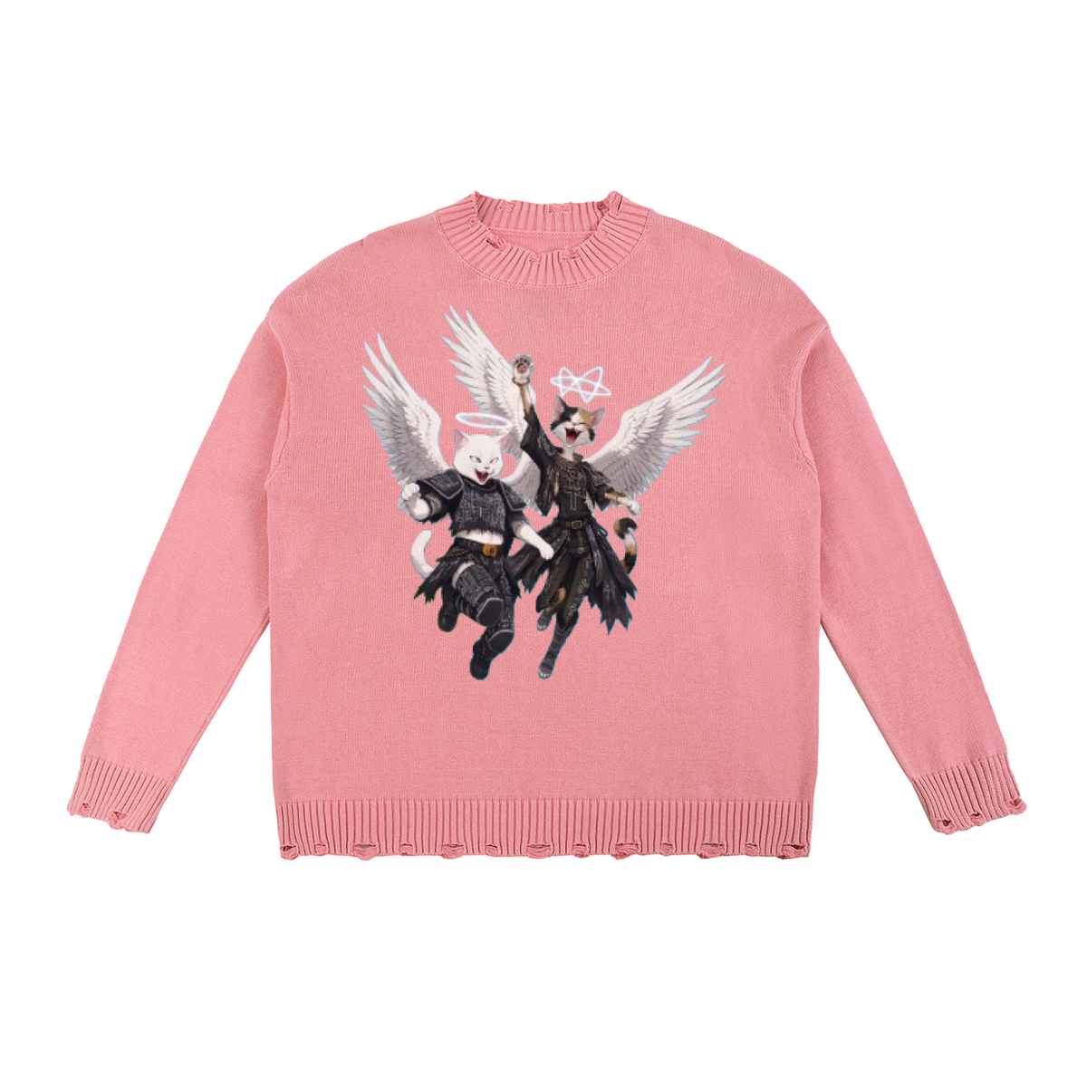 KC & CRMB Vintage-Washed Hand-Frayed Sweater — Brain Cancer Awareness