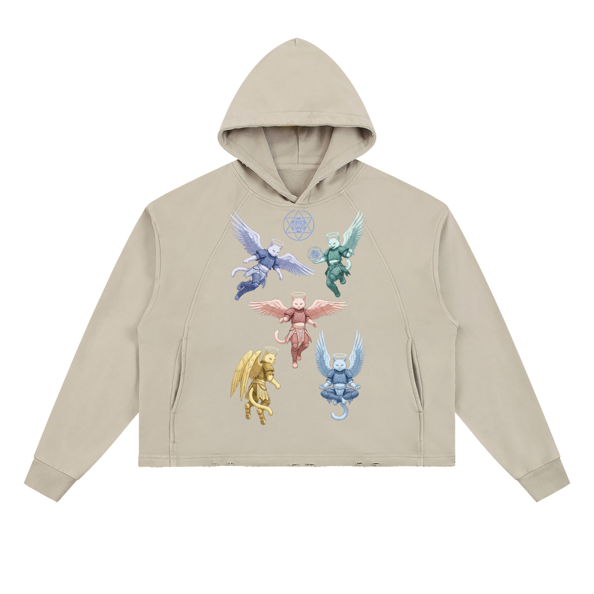CRMB HOODIE 003 — Sun-Faded Hand-Frayed Inkprint Hoodie — BRAIN CANCER AWARENESS
