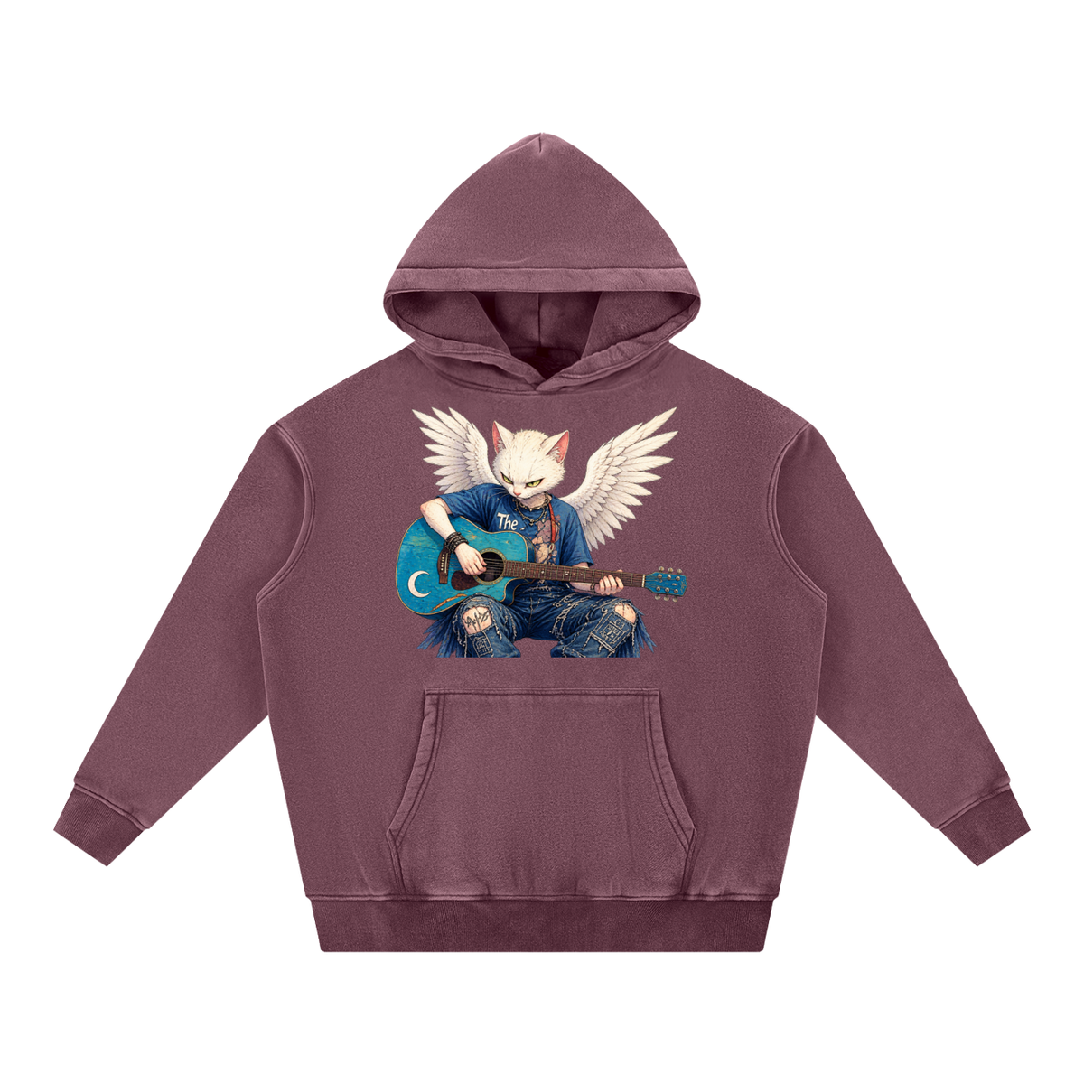 CRMB 002 Snow-Washed Oversized Fleece Hoodie — Brain Cancer Awareness