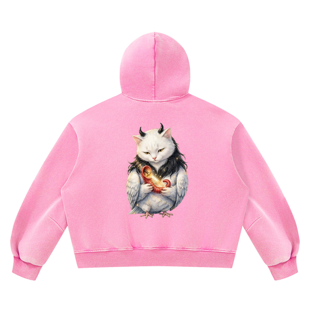 Unisex Vintage Wash Boxy Fleece Hoodie