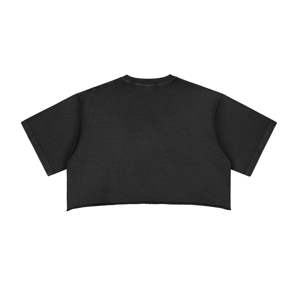 CRMB 004 Snow-Washed Raw Edge Crop Top — Brain Cancer Awareness