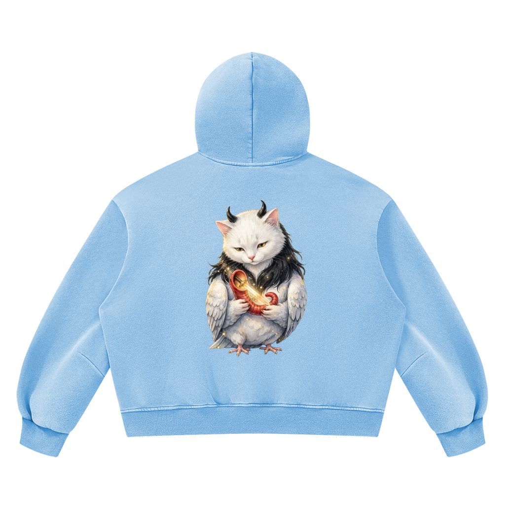 Unisex Vintage Wash Boxy Fleece Hoodie