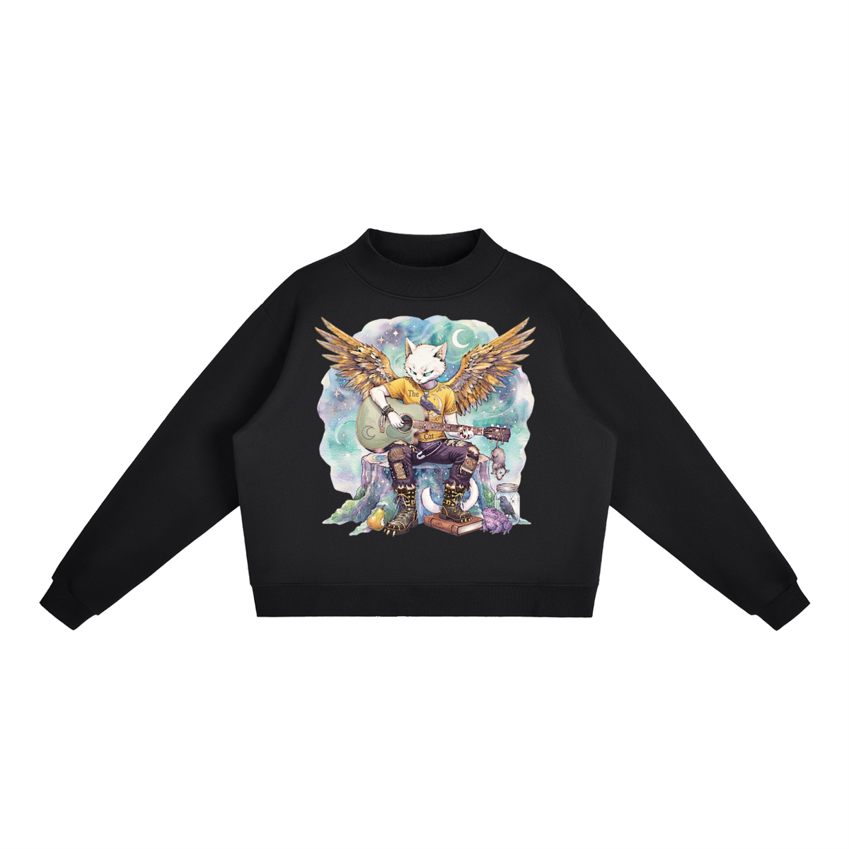 Essential Fleece Mock-Neck Crew Sweatshirt
