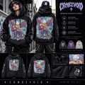 CRMBZVOID Angel Cat Guitar oversized gothic hoodie product mockup