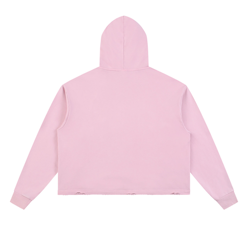 CRMB HOODIE 003 — Sun-Faded Hand-Frayed Inkprint Hoodie — BRAIN CANCER AWARENESS