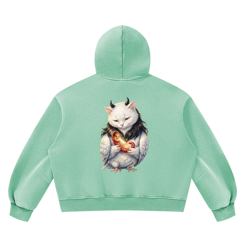 Unisex Vintage Wash Boxy Fleece Hoodie