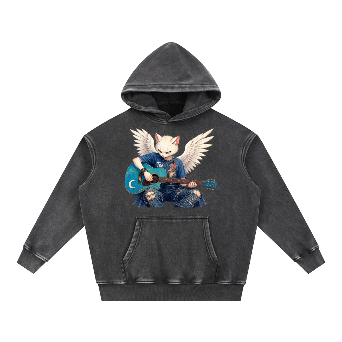 CRMB 002 Snow-Washed Oversized Fleece Hoodie — Brain Cancer Awareness