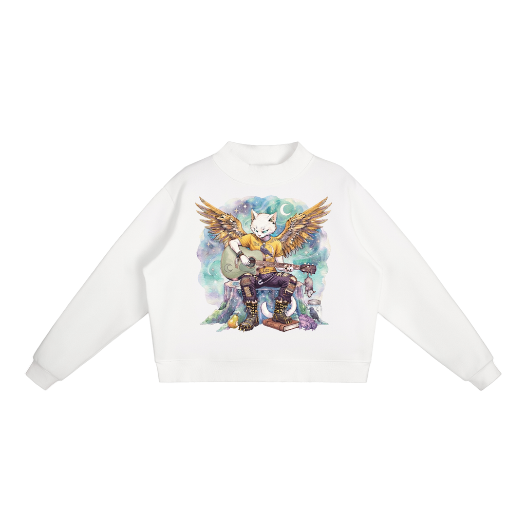 Essential Fleece Mock-Neck Crew Sweatshirt