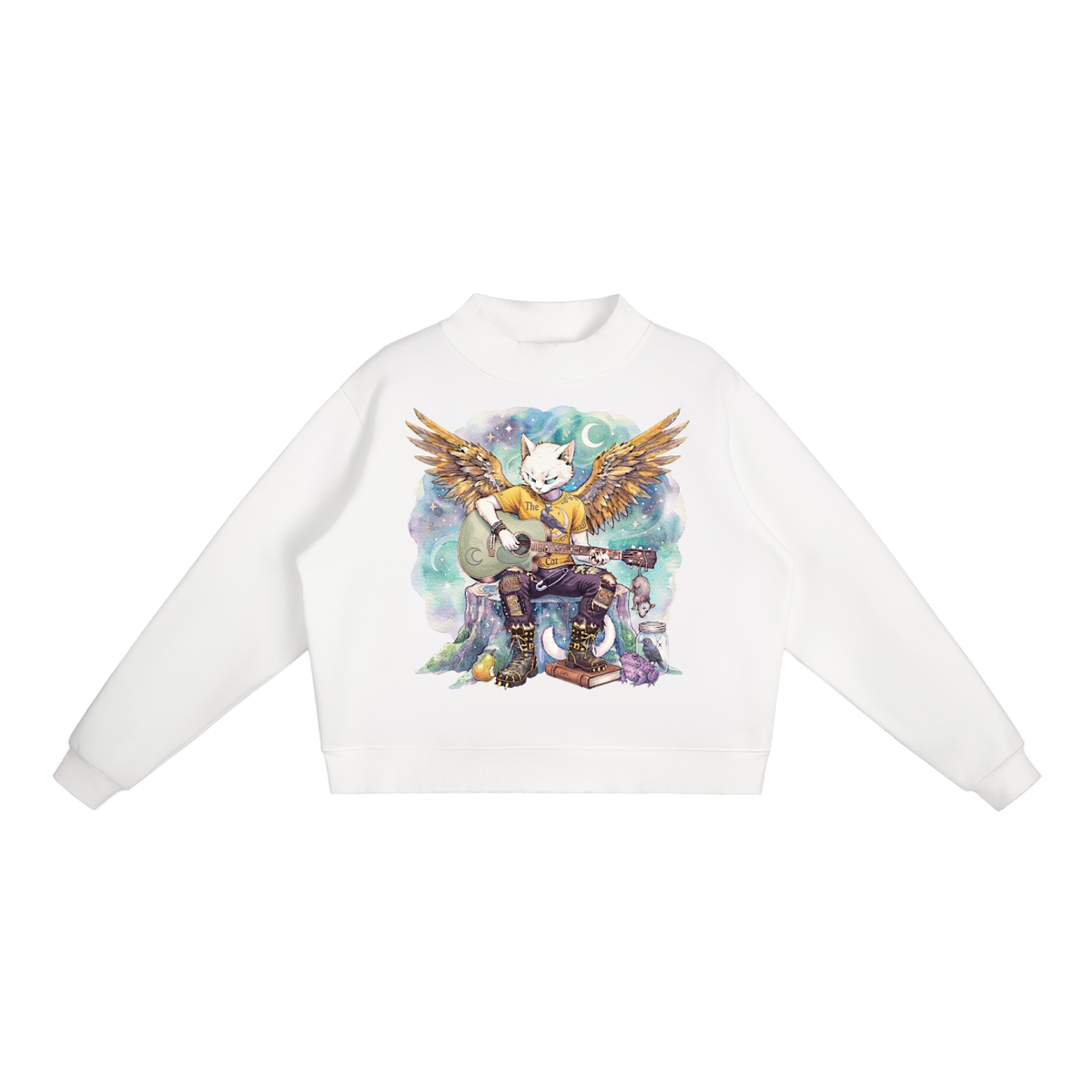Essential Fleece Mock-Neck Crew Sweatshirt